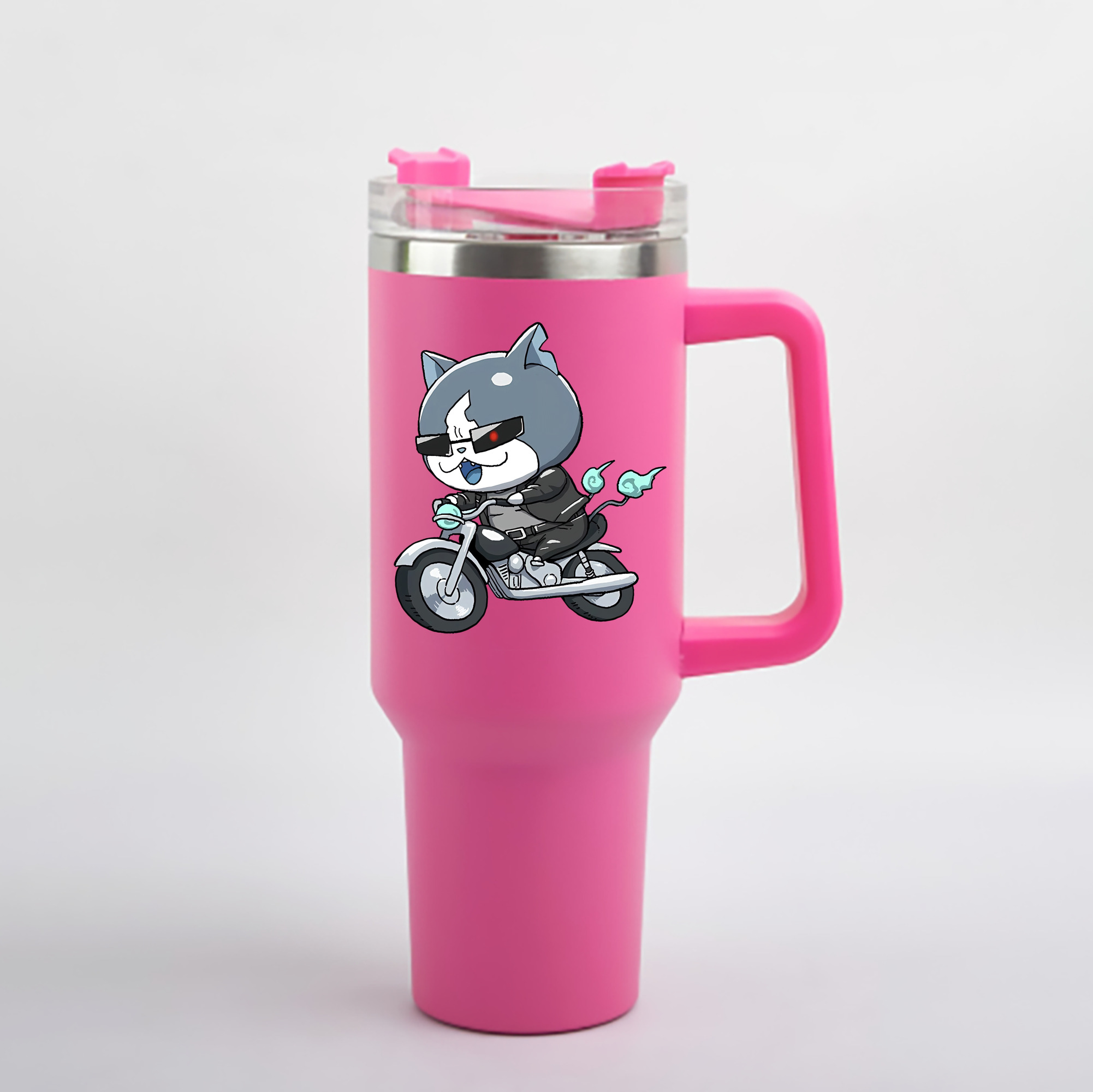 （画像用） 妖怪ウォッチ Yo-kai Watch 1200mL車用タンブラー - クリスタルステッカー（プラスチックストロー付き）